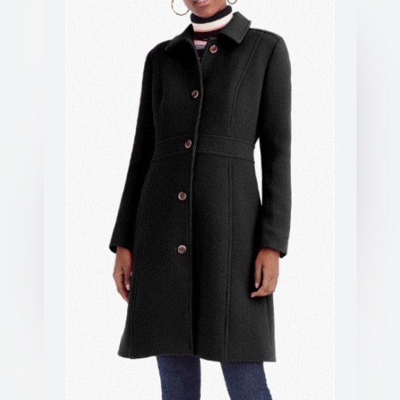 J CREW CLASSIC LADY Thinsulate Double cloth button wool black dress jacket.  S/M - Picture 1 of 12